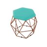 Puff Onix Suede Hexagonal Aramado Bronze:Azul Tiffanny - 1