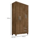 Ver imagem 3 de Guarda Roupa Solteiro Modena 4 Portas com Cômoda Madri Malbec – Incorplac