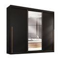 Ver imagem 3 de Guarda-roupa Casal Tower 3 Portas 6 Gavetas com Espelho Preto - Pnr Móveis