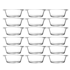 Jogo 18 Petisqueiras Redonda Vidro Casual 100ml Class Home