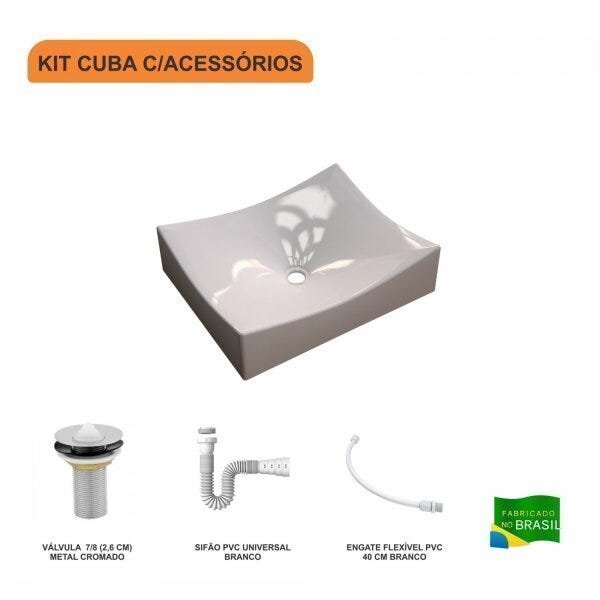 Kit Cuba ML44 com Válvula 1 Pol. com Sifão PVC e Flexível Compace - 3