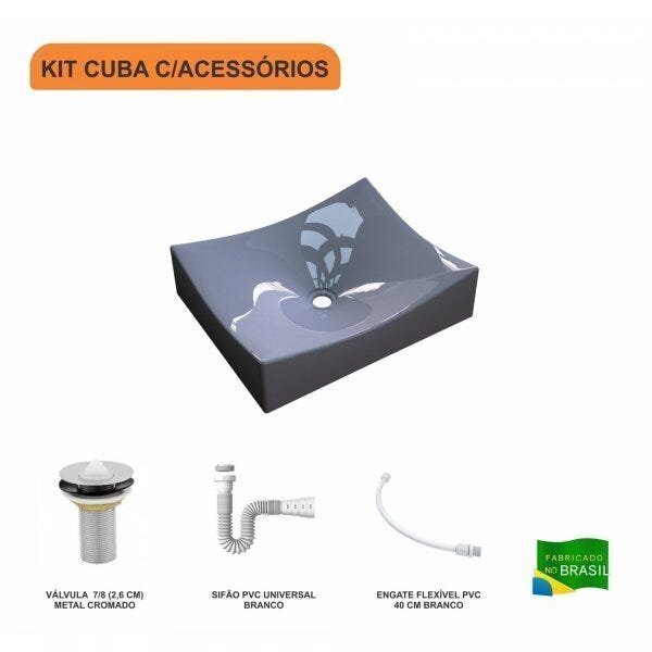 Kit Cuba ML44 com Válvula 1 Pol. com Sifão PVC e Flexível Compace - 3
