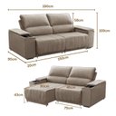 Ver imagem 3 de Sofa com Porta Copo 4 Lugares 190cm Retratil e Reclinavel Lion