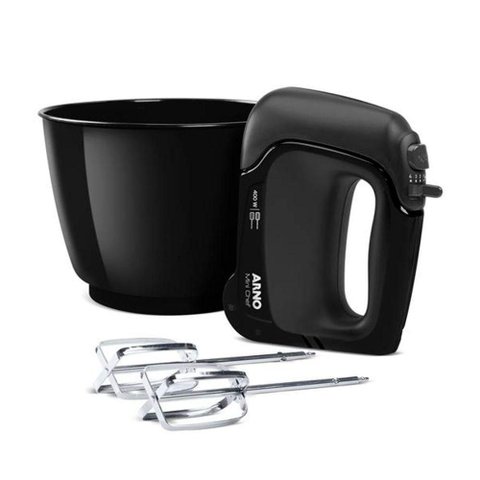 Batedeira 400w 4 Velocidades 2 Tigelas Mini Chef Hm11 Arno Preto 220v