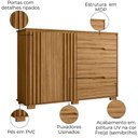 Ver imagem 4 de Comoda Texas 4 Gavetas 2 Portas 147 Cm Freijo Moval