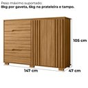 Ver imagem 3 de Comoda Texas 4 Gavetas 2 Portas 147 Cm Freijo Moval