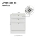 Ver imagem 2 de Balcão de Cozinha 60 cm 3 Gavetas (sem Tampo) Branco Vik Madesa