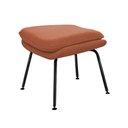 Ver imagem 6 de Poltrona Womb Chair com Puff Bouclê Base Preta Linha Premium Design Moderno Sala Leitura - Terracota