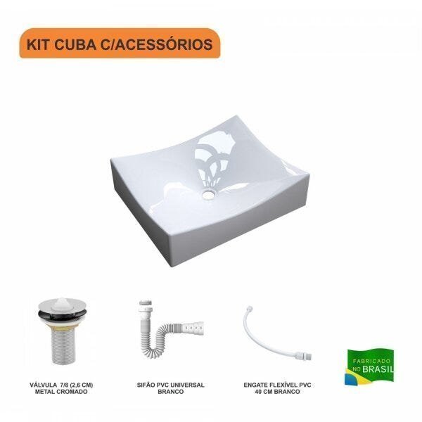 Kit Cuba ML44 com Válvula 1 Pol. com Sifão PVC e Flexível Compace - 3