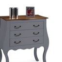 Ver imagem 3 de Cômoda Bombê 1023 Linz Móveis com 3 Gavetas Cinza/imbuia Glazer