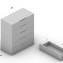 Ver imagem 3 de Cômoda para Quarto 5 Gavetas 90cm Madri Branco/Freijó
