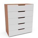 Ver imagem 2 de Cômoda para Quarto 5 Gavetas 90cm Madri Branco/Freijó