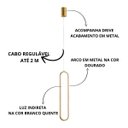 Ver imagem 2 de Lustre Pendente Luminaria Cristal Oval Dourado
