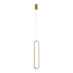 Lustre Pendente Luminaria Cristal Oval Dourado