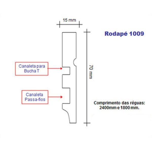 Rodapé BrasGroup Aqua 1009 15mm x 7cm x 2,40m - 3