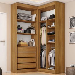 Guarda-Roupa Modulado Dormitório Casal Canto com 4 Portas Versatille Yescasa - 5