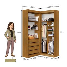 Guarda-Roupa Modulado Dormitório Casal Canto com 4 Portas Versatille Yescasa - 6