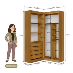 Guarda-Roupa Modulado Dormitório Casal Canto com 4 Portas Versatille Yescasa - 3