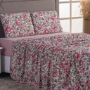 Ver imagem 2 de Jogo de Lençol Cama King 4 Peças 100% Algodão Malha Penteada:est Rosa