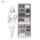 Ver imagem 4 de Sapateira Multiuso C/ Espelho 71 Cm 2 Portas 1 Gaveta - Grife:branco