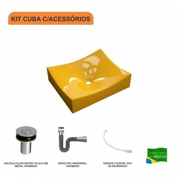Kit Cuba ML44 com Válvula Click 1"B Pol. com Sifão Cromado e Flexível Compace - 3