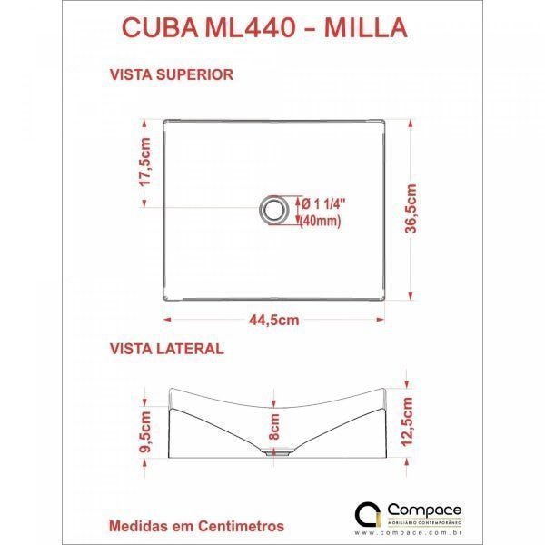 Kit Cuba ML44 com Válvula Click 1"B Pol. com Sifão Cromado e Flexível Compace - 7