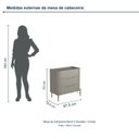 Ver imagem 3 de Mesa de Cabeceira Bend 3 Gavetas Incolar Grigio com Pé Dourado