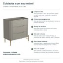 Ver imagem 6 de Mesa de Cabeceira Bend 3 Gavetas Incolar Grigio com Pé Dourado