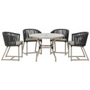 Ver imagem 1 de Mesa com 4 Cadeiras e Noronha Estofado 8 Trama Original Preto