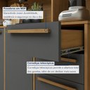 Ver imagem 6 de Armário de Cozinha Compacta 11 Portas 2 Gavetas com Bancada e Nichos Cinamomo/Grafite Cinza Ágata