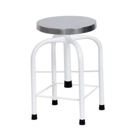 Banco Giratorio Pintura Epox Assento Inox com Ponteira