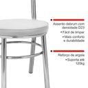 Ver imagem 7 de Conjunto 4 Cadeiras para Sala de Jantar Debrum Cromado/Branco