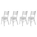 Ver imagem 3 de Conjunto 4 Cadeiras para Sala de Jantar Debrum Cromado/Branco