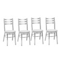 Ver imagem 1 de Kit 4 Cadeiras para Sala de Jantar CC80 Debrum Cinza/Cromado/Branco