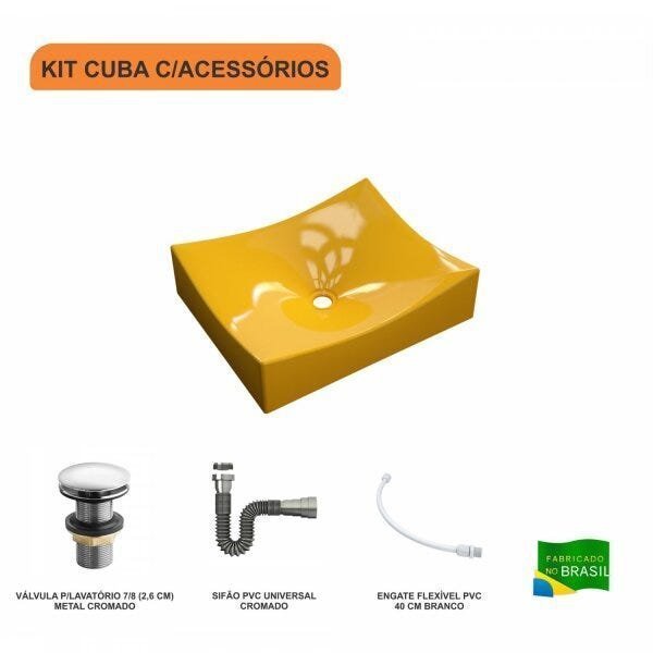 Kit Cuba ML44 C/Válvula Click 1 Pol. Sifão Cromado e Flexível Compace - 3