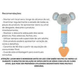 Mordedor com Chocalho Buzininha Buba Coala Rosa Brinquedos para Bebê Pelúcia - 4
