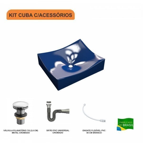Kit Cuba ML44 C/Válvula Click 1 Pol. Sifão Cromado e Flexível Compace - 3