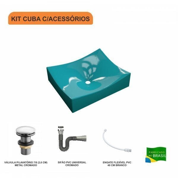 Kit Cuba ML44 C/Válvula Click 1 Pol. Sifão Cromado e Flexível Compace - 3
