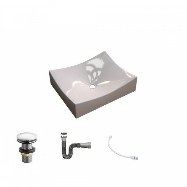 Kit Cuba ML44 C/Válvula Click 1 Pol. Sifão Cromado e Flexível Compace - 2