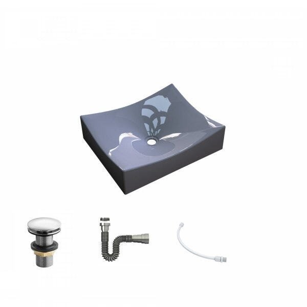 Kit Cuba ML44 C/Válvula Click 1 Pol. Sifão Cromado e Flexível Compace - 2