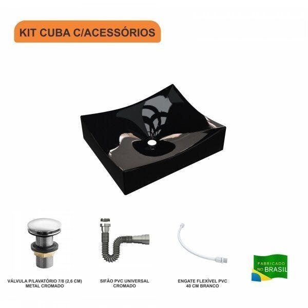 Kit Cuba ML44 C/Válvula Click 1 Pol. Sifão Cromado e Flexível Compace - 3