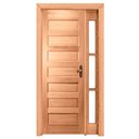 Ver imagem 1 de Kit Porta de Madeira Maciça Pe28 Vidro Lateral Cedro Arana Bat.12cm Gold Esel-213ax130l-ladoesquerdo