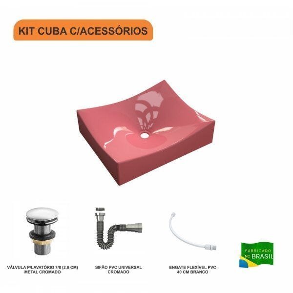 Kit Cuba ML44 C/Válvula Click 1 Pol. Sifão Cromado e Flexível Compace - 3