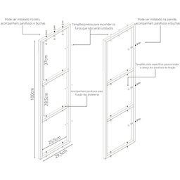 Suporte Prateleira Tripla Estilo Industrial Parede Teto - 3