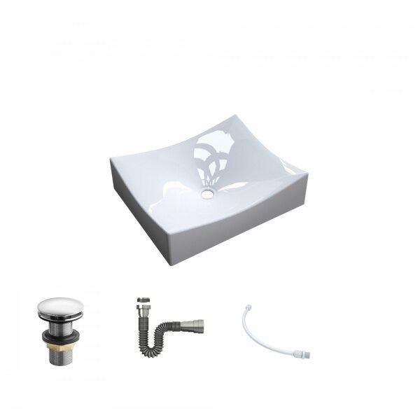Kit Cuba ML44 C/Válvula Click 1 Pol. Sifão Cromado e Flexível Compace - 2