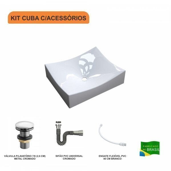 Kit Cuba ML44 C/Válvula Click 1 Pol. Sifão Cromado e Flexível Compace - 3