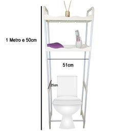 Rack Estante Banheiro 2 Prateleiras Vaso Sanitario Multiuso Lavanderia Cozinha Organizaçao Armazenam - 4