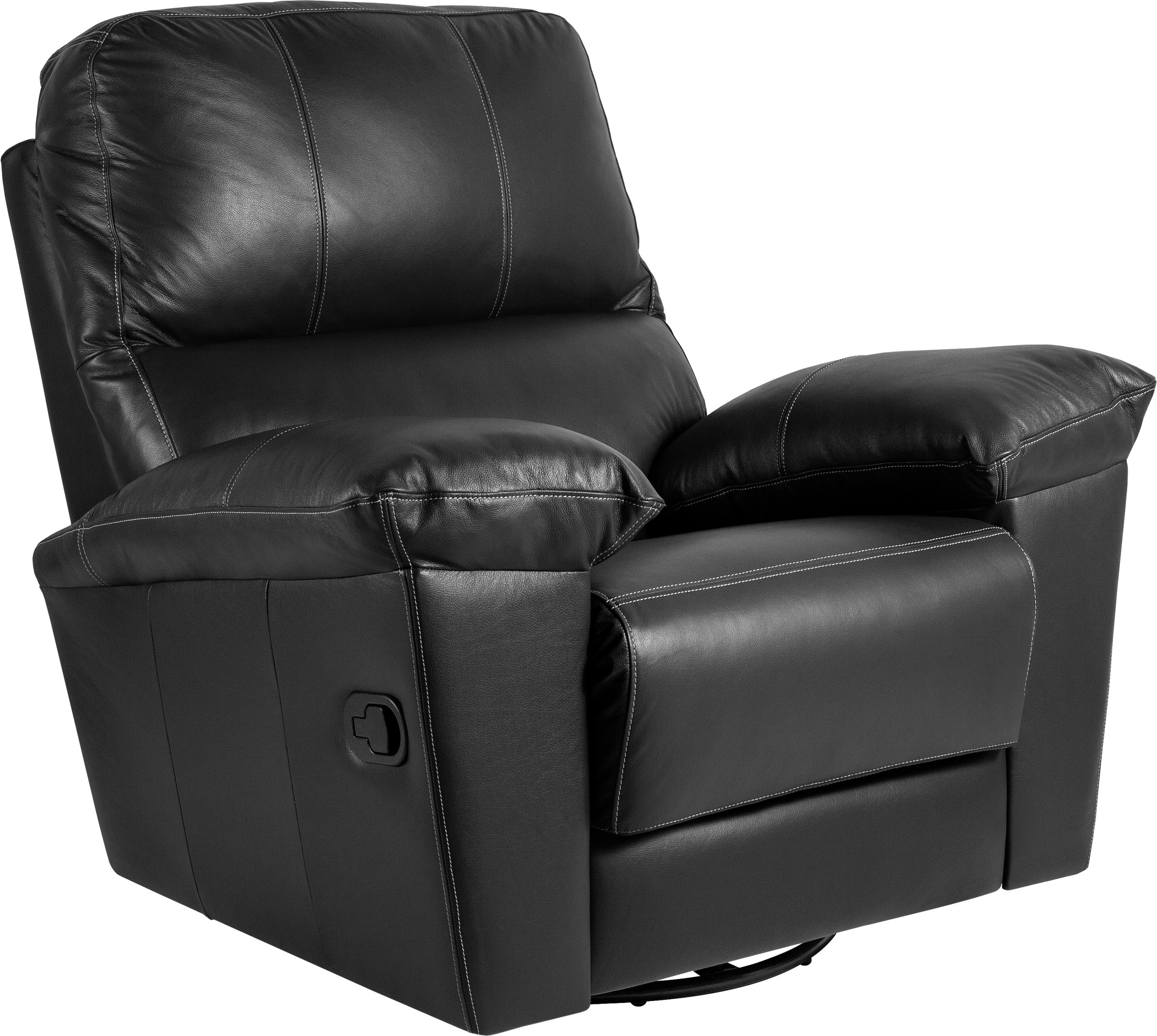 Poltrona Decorativa com Balanço e Giro Couro Preto Relax - 2