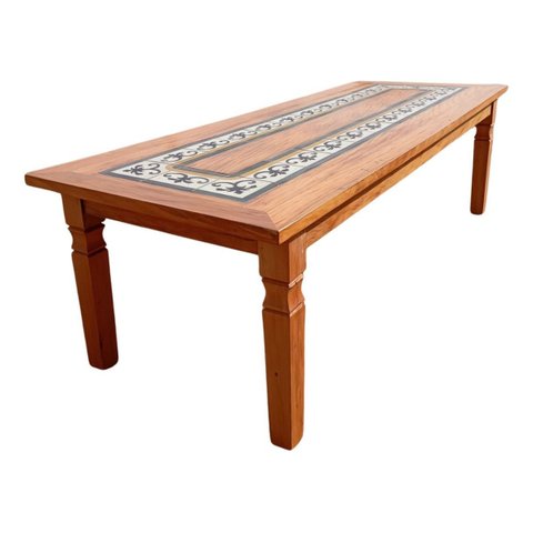 Mesa Madeira de Demolição Rústica com Ladrilho