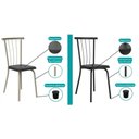 Ver imagem 6 de Kit 6 Cadeiras de Cozinha 154 Aço 6 Uni Prata/courano Preto - Carraro